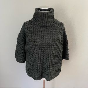 Plenty by Tracy Reese Wool/Alpaca  Green Chunky Funnel Neck Sweater XSP Fairy